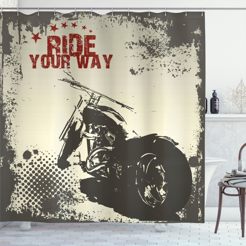 Adventure with Motorcycle Shower Curtain