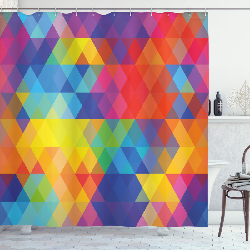 Geometric Blurry Art Shower Curtain
