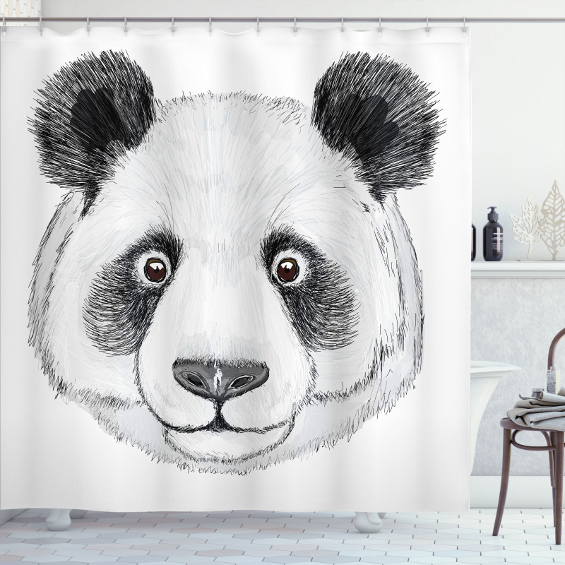 Hand Drawn Panda Shower Curtain