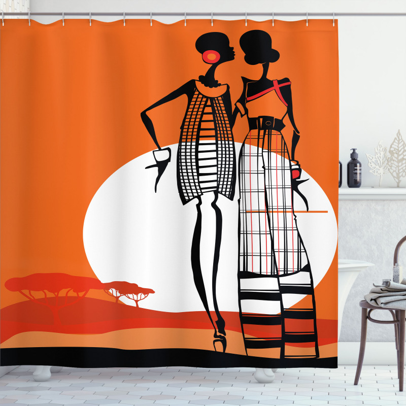 Women on Desert Shower Curtain