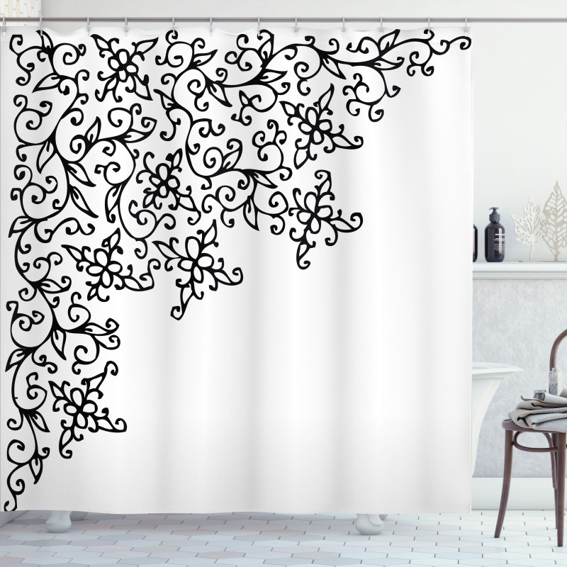 Floral Vignette Design Shower Curtain