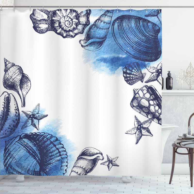 Sealife Sea Shells Sand Shower Curtain