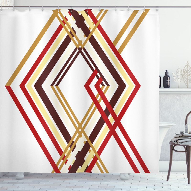 Diamond Like Border Line Shower Curtain