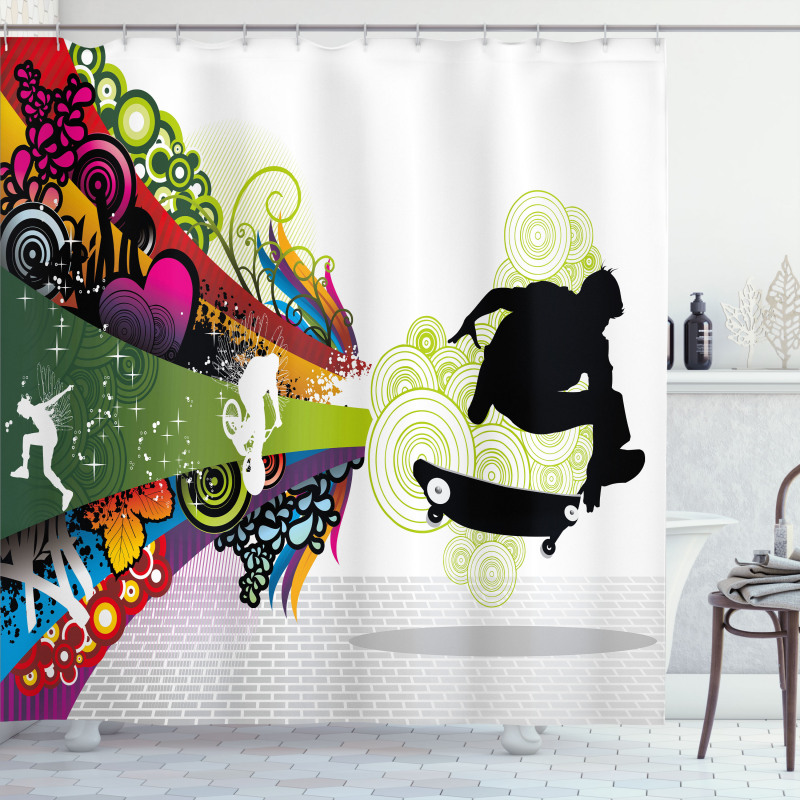 Scater Boy Colorful Shower Curtain