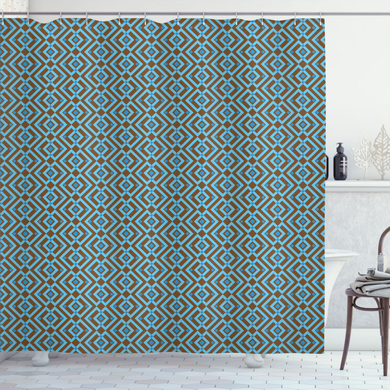 Nested Square Pattern Shower Curtain