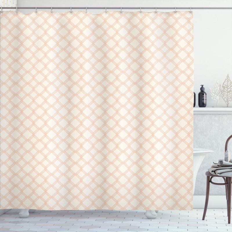 Geometric Hexagon Stripe Shower Curtain