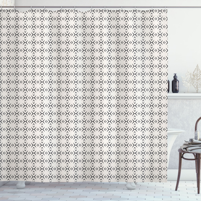 Geometric Line Art Shower Curtain