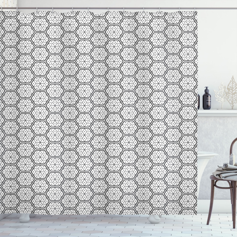 Geometrical Leaves Shower Curtain