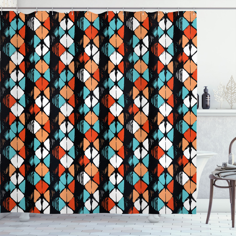Modern Hexagon Design Shower Curtain