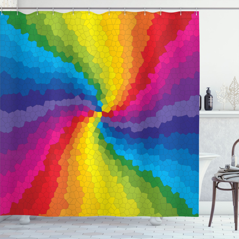 Stained Glass Rainbow Shower Curtain