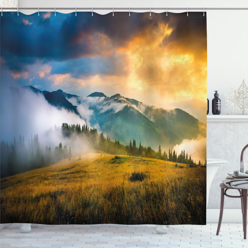 Misty Mountaintops Shower Curtain