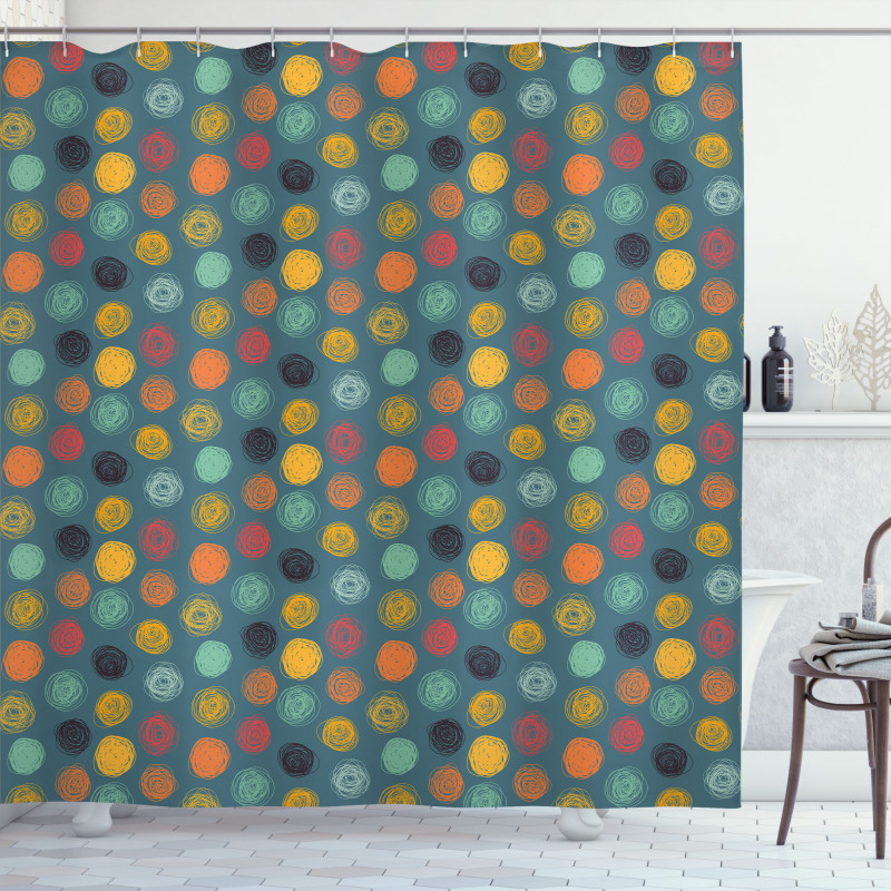 Colorful Abstract Circle Shower Curtain