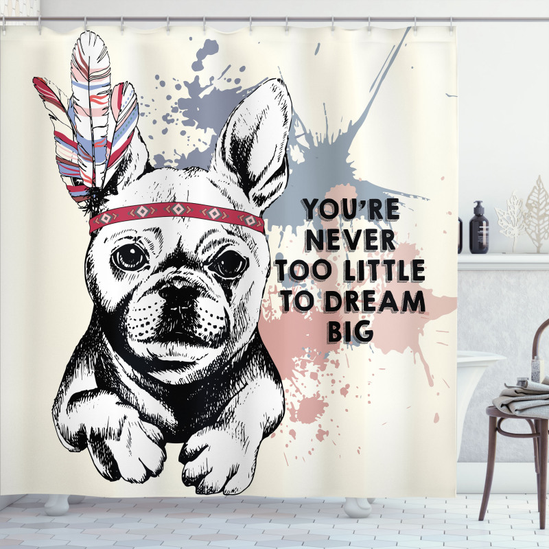 Tribal Feathers and Dog Shower Curtain