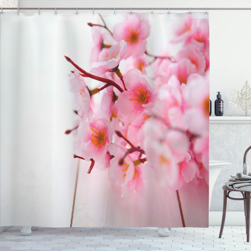 Cherry Blossom Petals Shower Curtain