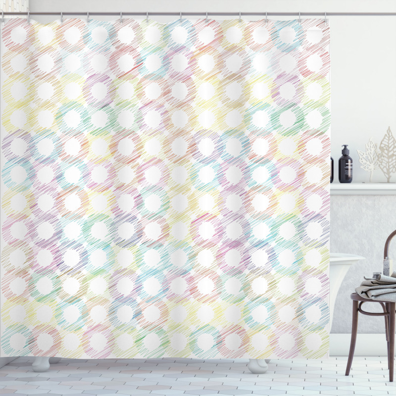 Grunge Colored Circles Shower Curtain