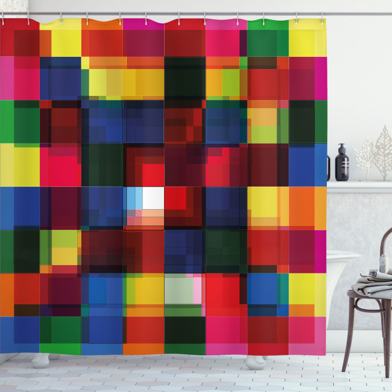 Halftoned Mosaic Tile Shower Curtain