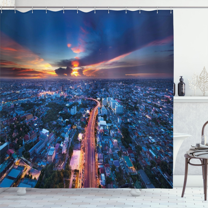 Bangkok Thailand Skyline Shower Curtain