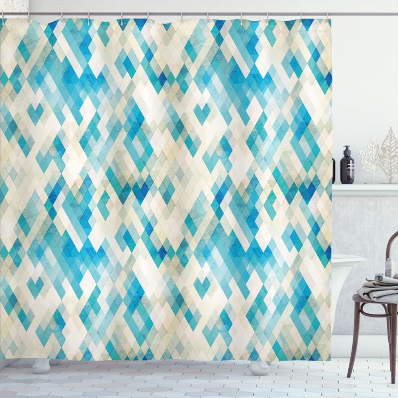 Hexagonal Abstract Grunge Shower Curtain