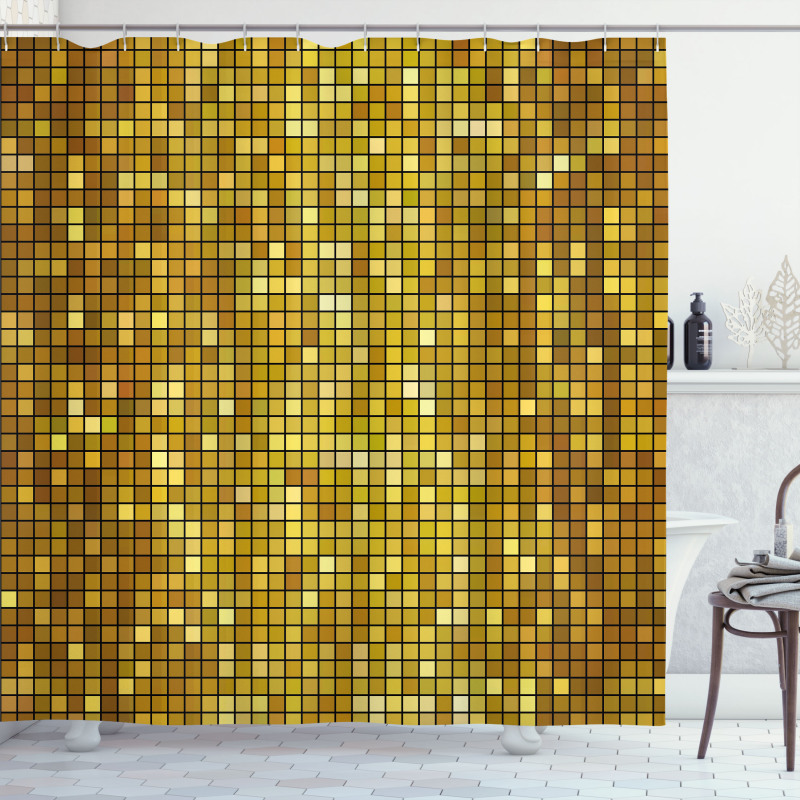 Ombre Mosaic Squares Shower Curtain