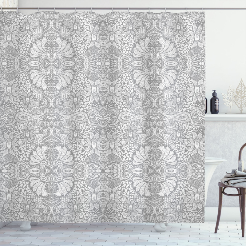 Floral Paisley Lace Like Shower Curtain
