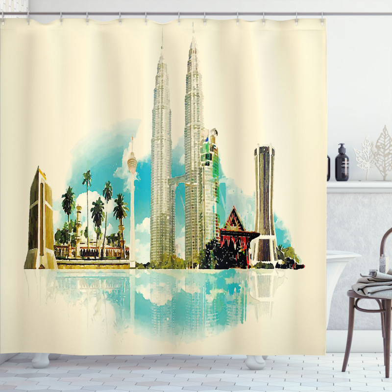 East Kuala City Palms Shower Curtain