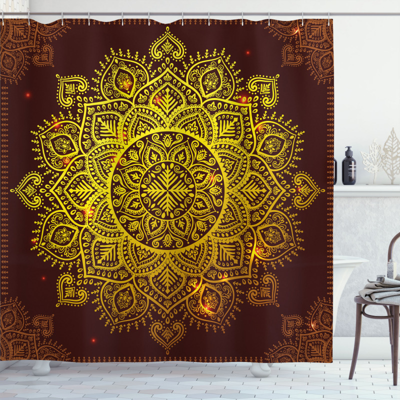Oriental Snowflake Art Shower Curtain