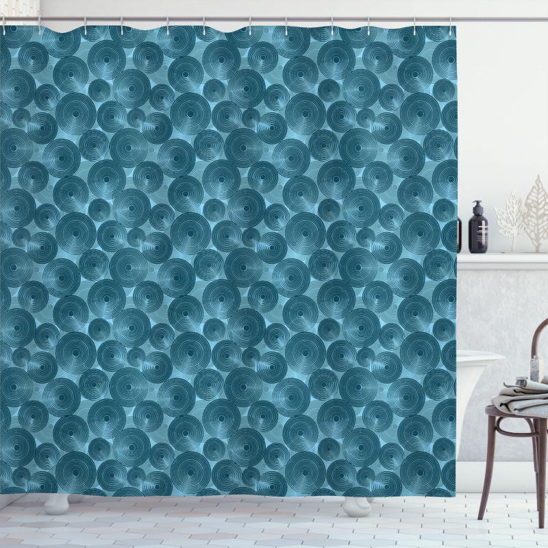 Circles Dots Rounded Tile Shower Curtain