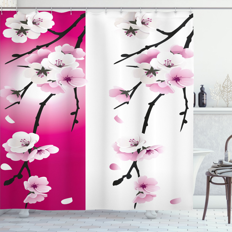 Apricot Flowers Blooms Shower Curtain