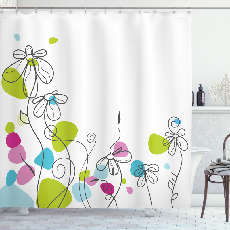 Daisies Spring Florets Shower Curtain