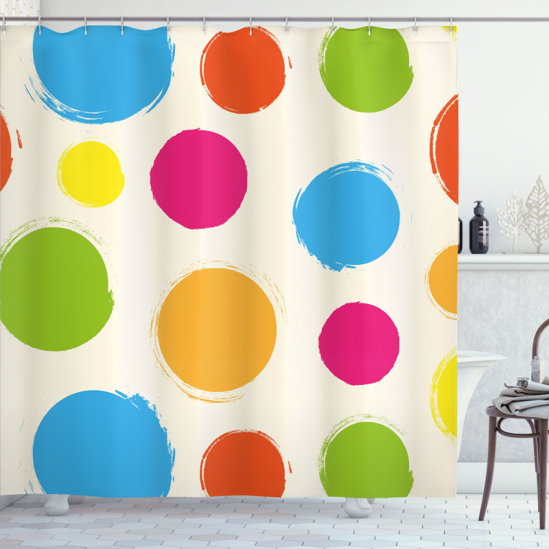 Colorful Round Forms Shower Curtain