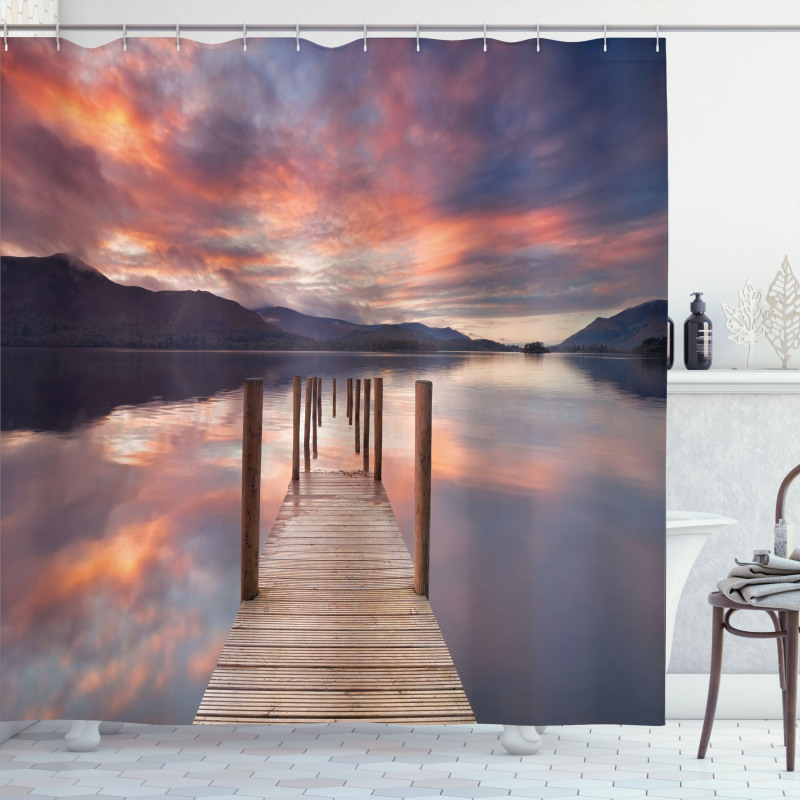Flooded Jetty England Shower Curtain