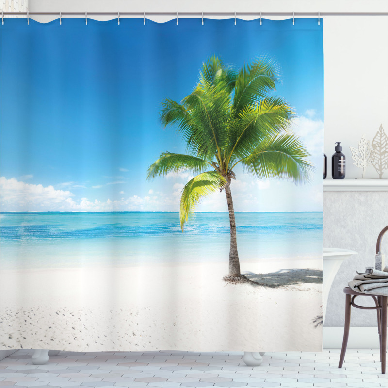 Sea Ocean Palm Trees Shower Curtain