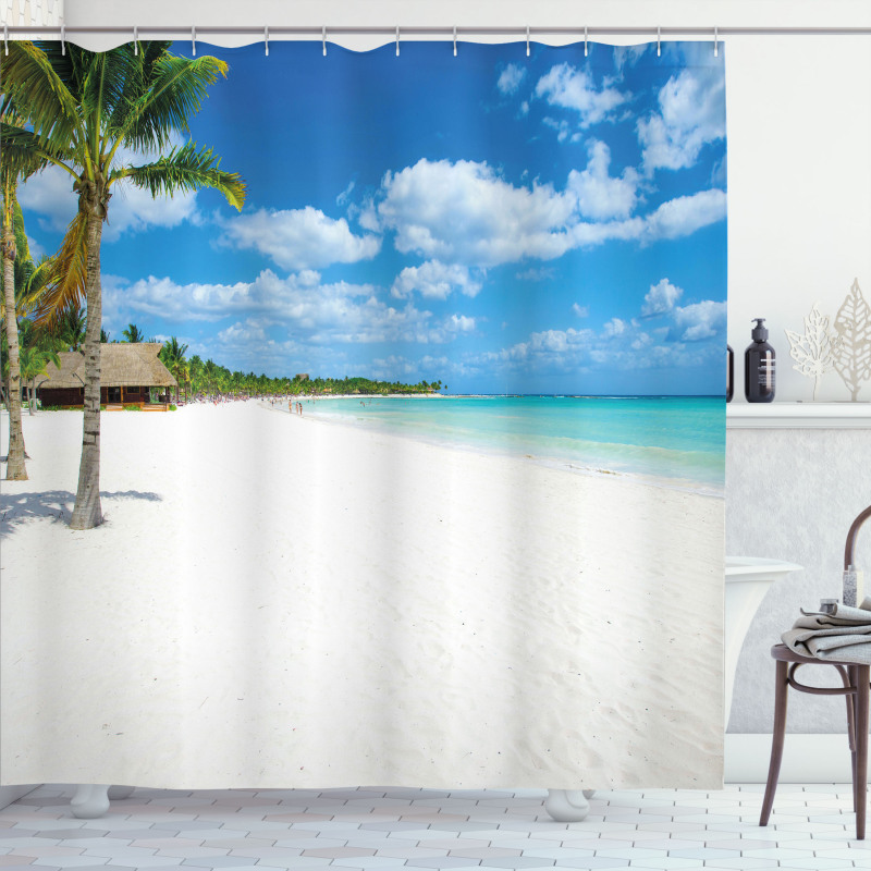 Tropical Island Seashore Shower Curtain