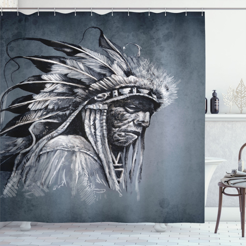 Tribe Chief Artwork Shower Curtain