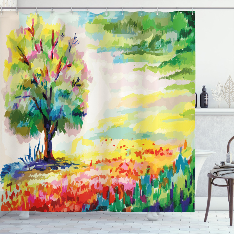 Colorful Rural Scenery Shower Curtain