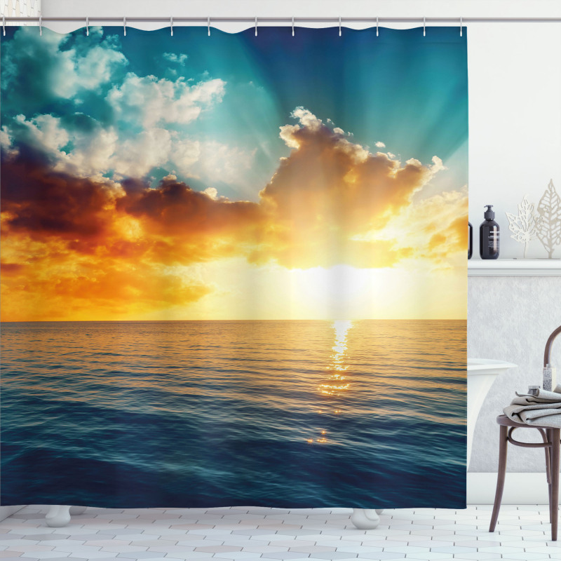 Majestic Sunset over Sea Shower Curtain