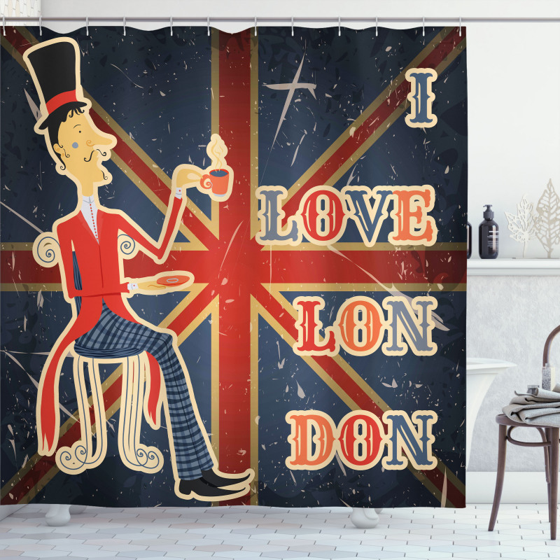London English Man Flag Shower Curtain