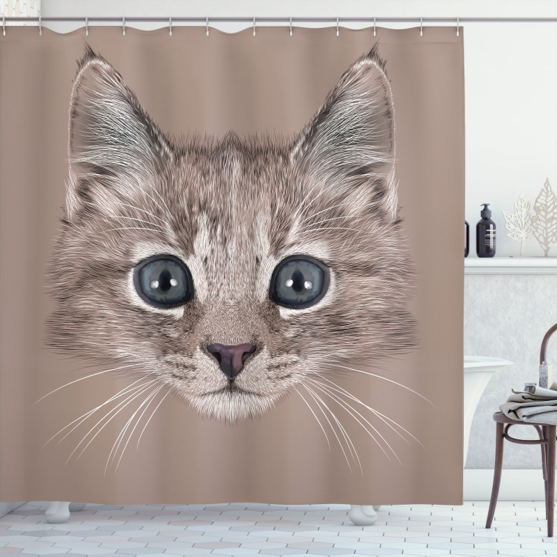 Domestic Cat Face Shower Curtain