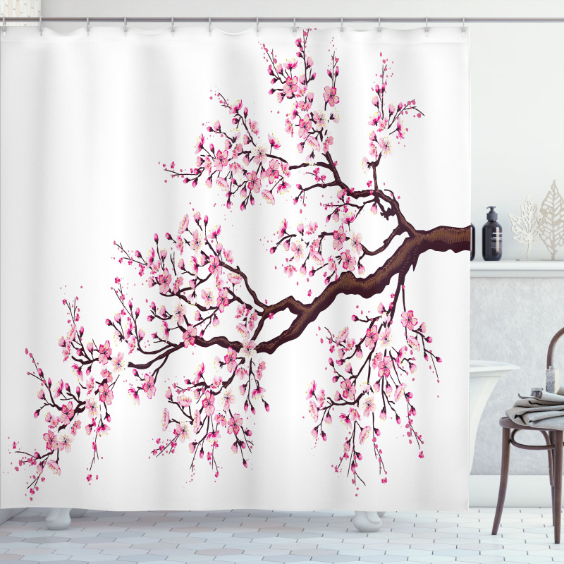 Sakura Branch Blossoms Shower Curtain