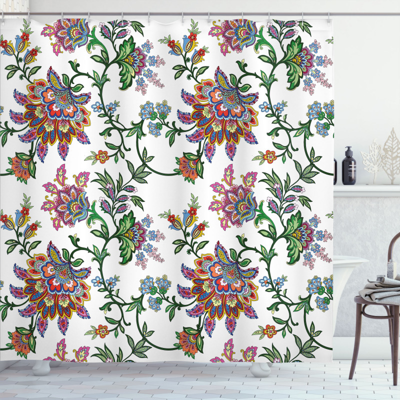 Vintage Floral Ornaments Shower Curtain