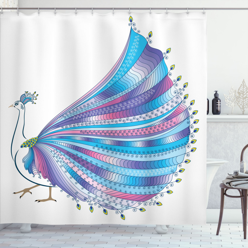 Stylized Peacock Feather Shower Curtain