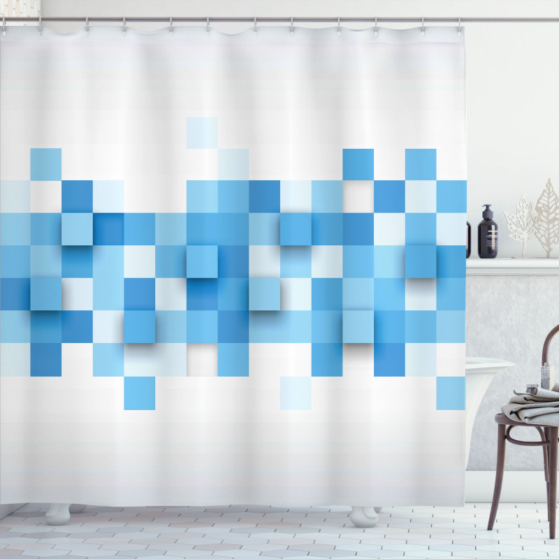3D Mosaic Geometric Shower Curtain