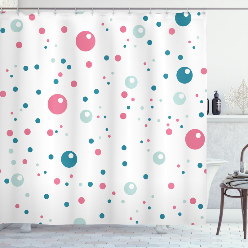 Pastel Color Polka Dots Shower Curtain