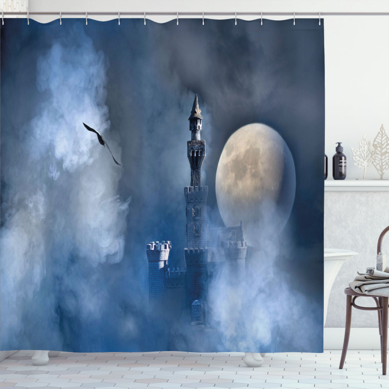 Castle on Clouds Gothic Shower Curtain