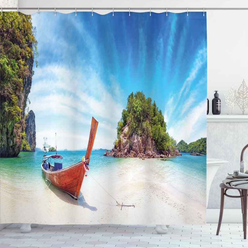 Exotic Beach Thailand Shower Curtain