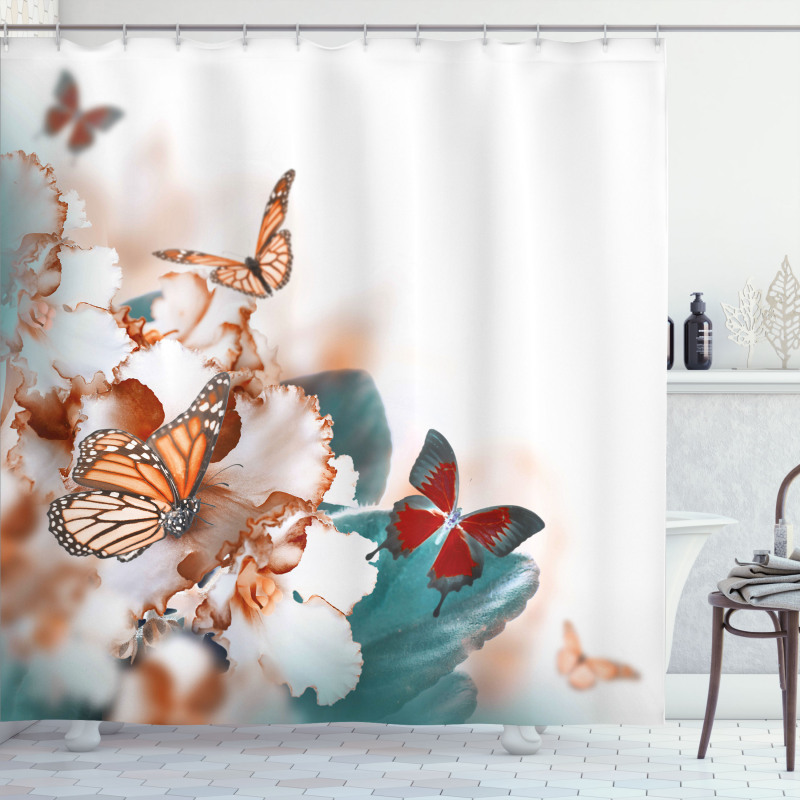 Colorful Butterflies Fly Shower Curtain