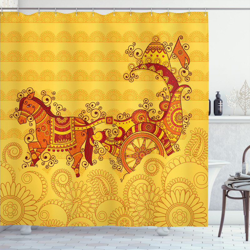 Folk Design Shower Curtain