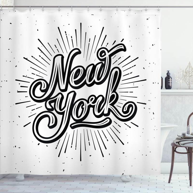 New York Typography Shower Curtain