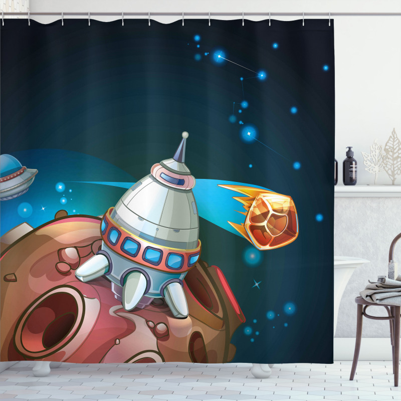 Spacecraft Planet Space Shower Curtain