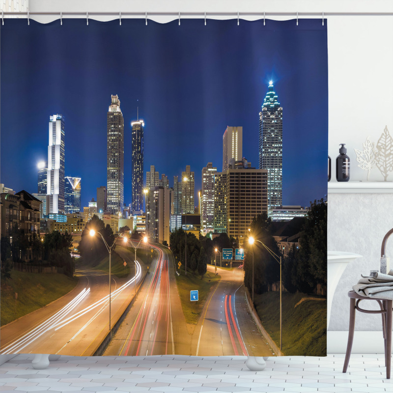 Atlanta Skyline Twilight Shower Curtain